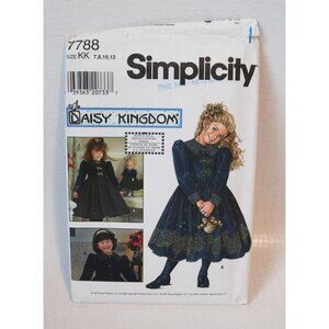 Simplicity 7788 Pattern Girls Party Dress Daisy Kingdom Doll Dress Size 3 4 5 6